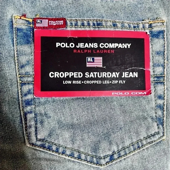 Ralph Lauren Polo Cropped Saturday Light Wash Jeans Size 8 Vintage NWT - Picture 7 of 12